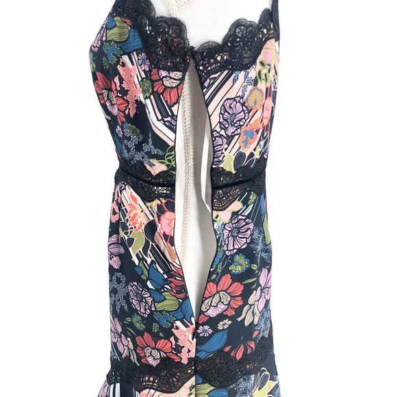 Foxiedox NEW Womens Size 4 Retro Flowers One-Shoulder Party Mini Dress - Picture 7 of 10